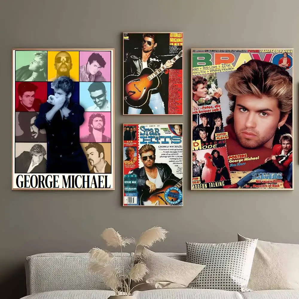 Home decor G-George Michael Poster HD posters Self-adhesive waterproof ideal for living room bedroom bar decoration