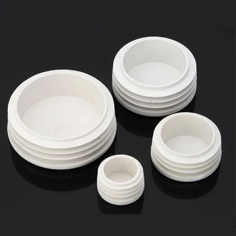 Dia 13mm-114mm White Round Plastic Blanking End Cap Tube Pipe Insert Plug Dust Cover image 2
