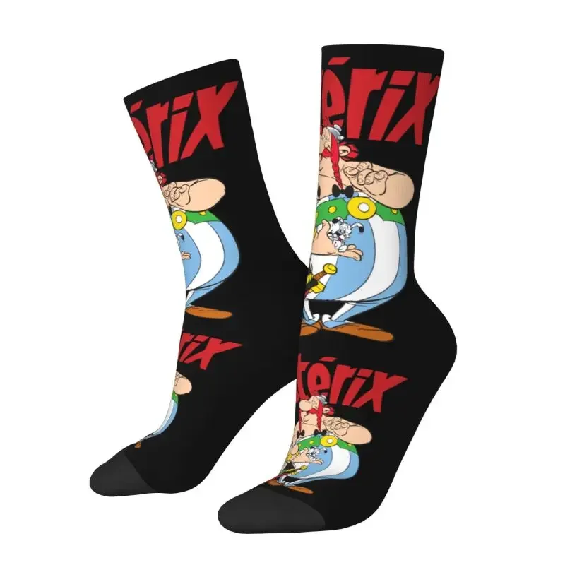 Novelty Printing Asterix And Obelix With Idefix Socks for Women Men Stretch Summer Autumn Winter Manga Crew 