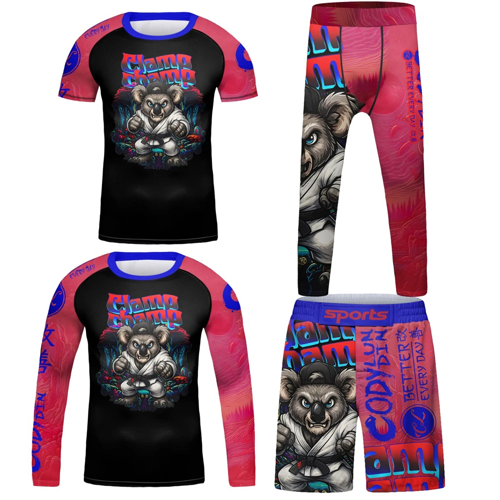 

Новые комплекты для ММА и бокса: детские компрессионные футболки и штаны для джиу-джитсу, ММА, тайского бокса, шорты для бразильского джиу-джитсу, спортивная одежда, костюм для кикбоксинга