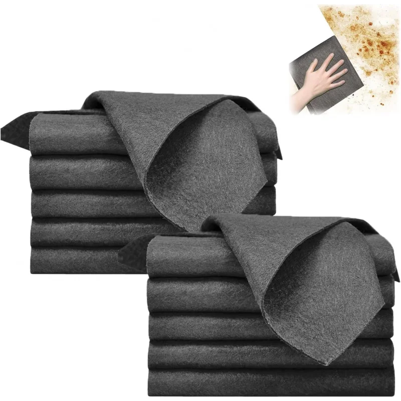 

Упаковка из 10 утолщенных салфеток из волшебной микрофибры — без полос, многоразовых для кухни и автомобилей