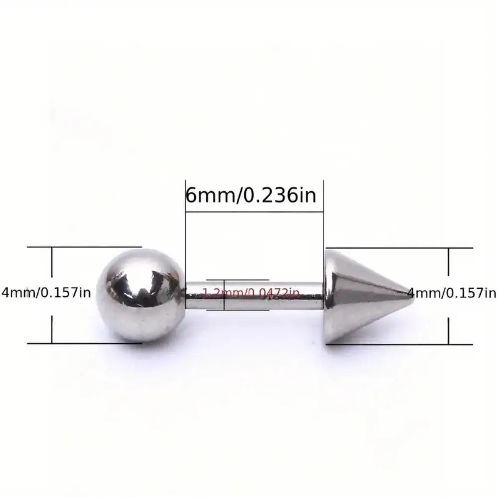 3 Pcs/Set Punk Simple Stainless Steel Spike Stud Earrings for All Seasons Hypoallergenic 316L Ear Needle No Plating Perfect Y2K