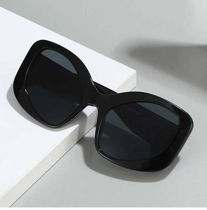 Shabuna Mode übergroße Cat Eye Frauen Sonnenbrille Sonnenbrillen UV400 Retro Männer matte Bonbon Farbe Sonnenbrille – Detail 3