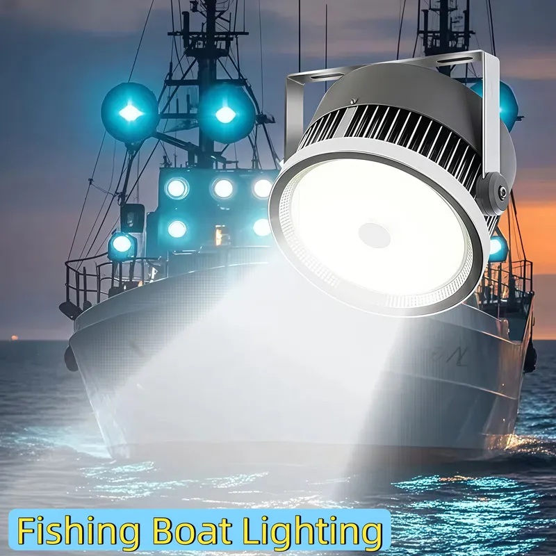 Fish Boat Searchlight 1000W High Power LED Fish Collector Light Waterproof IP67 Marine Fishing Lighting for Boat Sea Squid LED