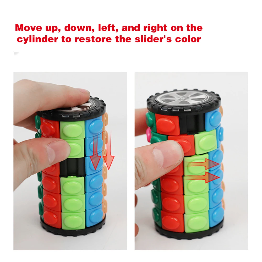 Creative 3D Rotating Slid Cube Puzzle Color Tower Decompression Novel Cube Child Puzzle Toy Parent-child Montessori Prop Gift