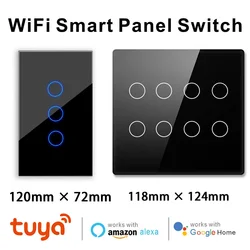 4x4 brasile tuya WiFi 4/6/8 Gang interruttore a parete intelligente controllo vocale sensore tattile interruttori luce a LED Alexa Google Home 100-240V