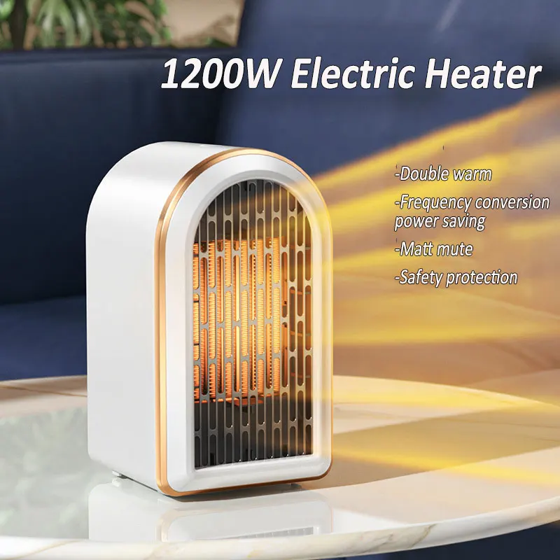 

1200W Electric Heater For Room Heating Warmer Overheat Protection Heater 220V Mute for Bedroom Household Appliances