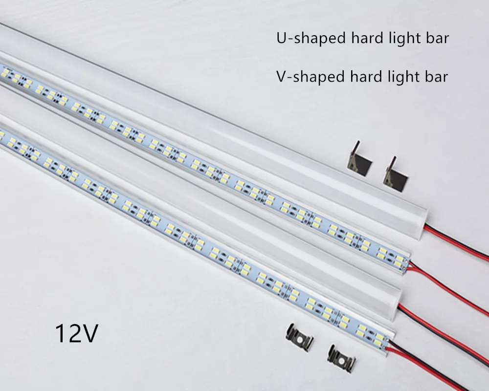 Super Bright 72LEDs LED Bar DC12V 50cm Kitchen Storage Shelf LED Profile Aluminum Channel Rigid Strip for Indoor Lighting