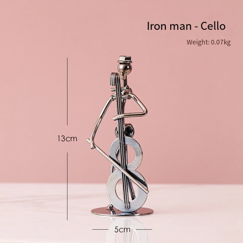 

Маленький железный художественный музыкант-музыкальная группа, поделки, украшение для домашнего офиса, стола, подарок на день рождения, 8 шт., настольные украшения-A57M