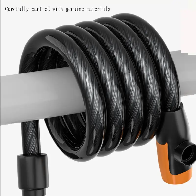 100cm Bicycle Lock Anti-theft Mountain Road Bicycle Wire Chain Lock Key Safety Anti-theft Belt Mounting Bracket Bicycle Lock