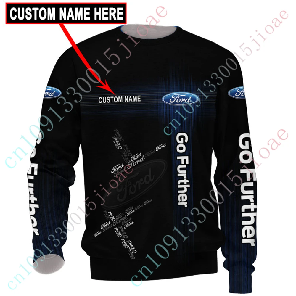 Ford Oversized T-shirt Harajuku O Neck Long Sleeve Unisex Clothing Casual Sweatshirt Anime T Shirt For Men Women Custom Logo