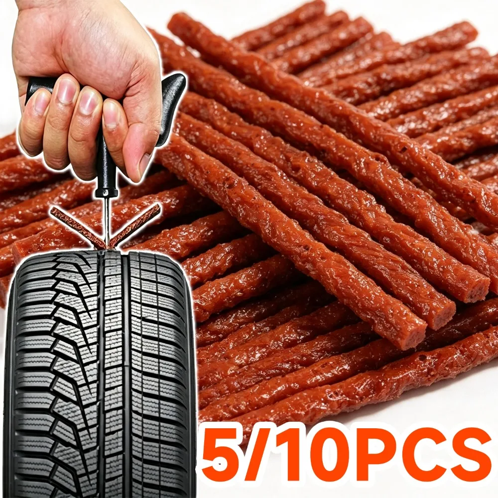 Tubeless Tire Puncture Repair Strips Rubber Sealant Auto Car Bike Fix Plug Kit Black/ Brown Quick Seal Emergency Vehicle Supply