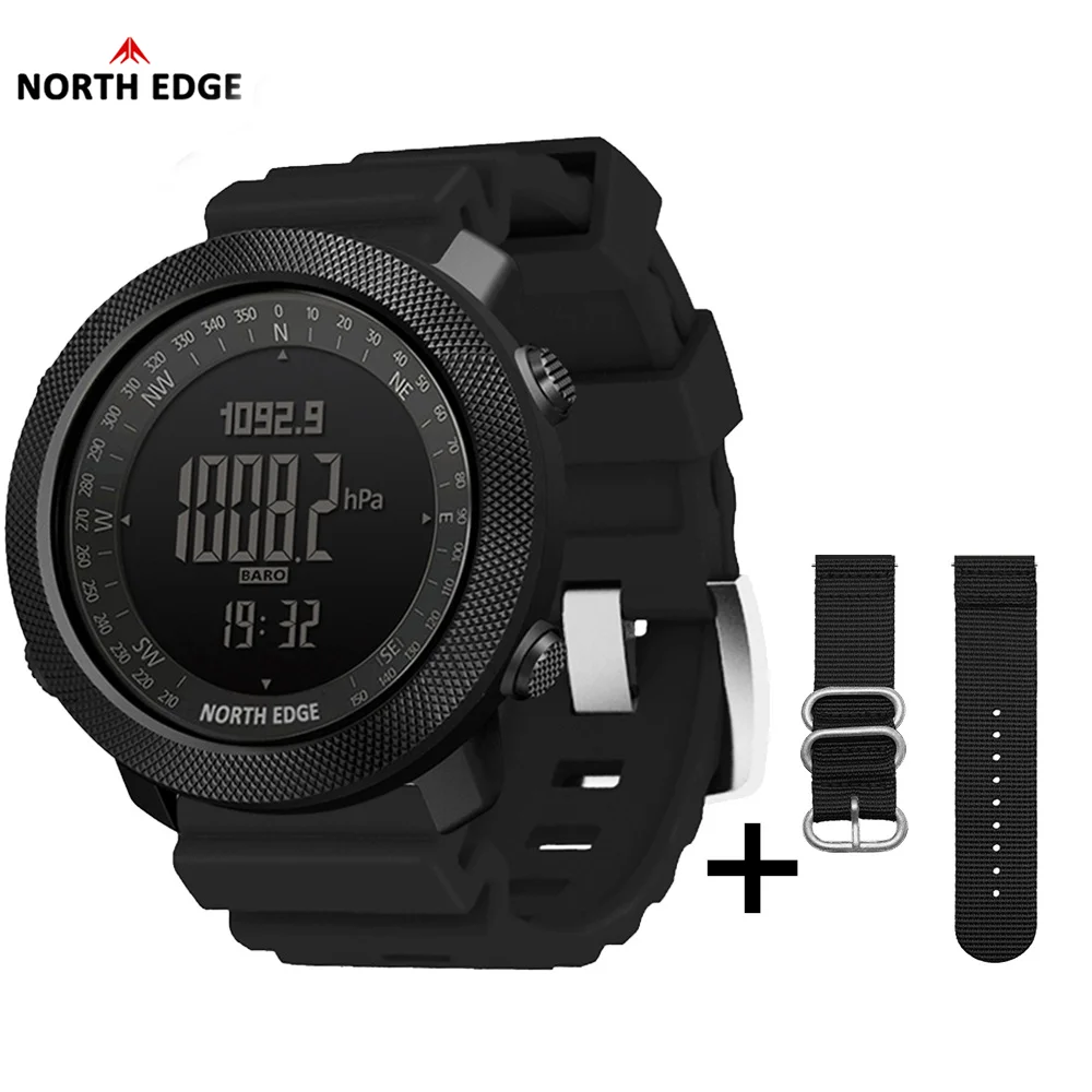 

NORTH EDGE Men's sport Digital watch Running Swimming Military Army watches Altimeter Barometer Compass waterproof 50m Wristband