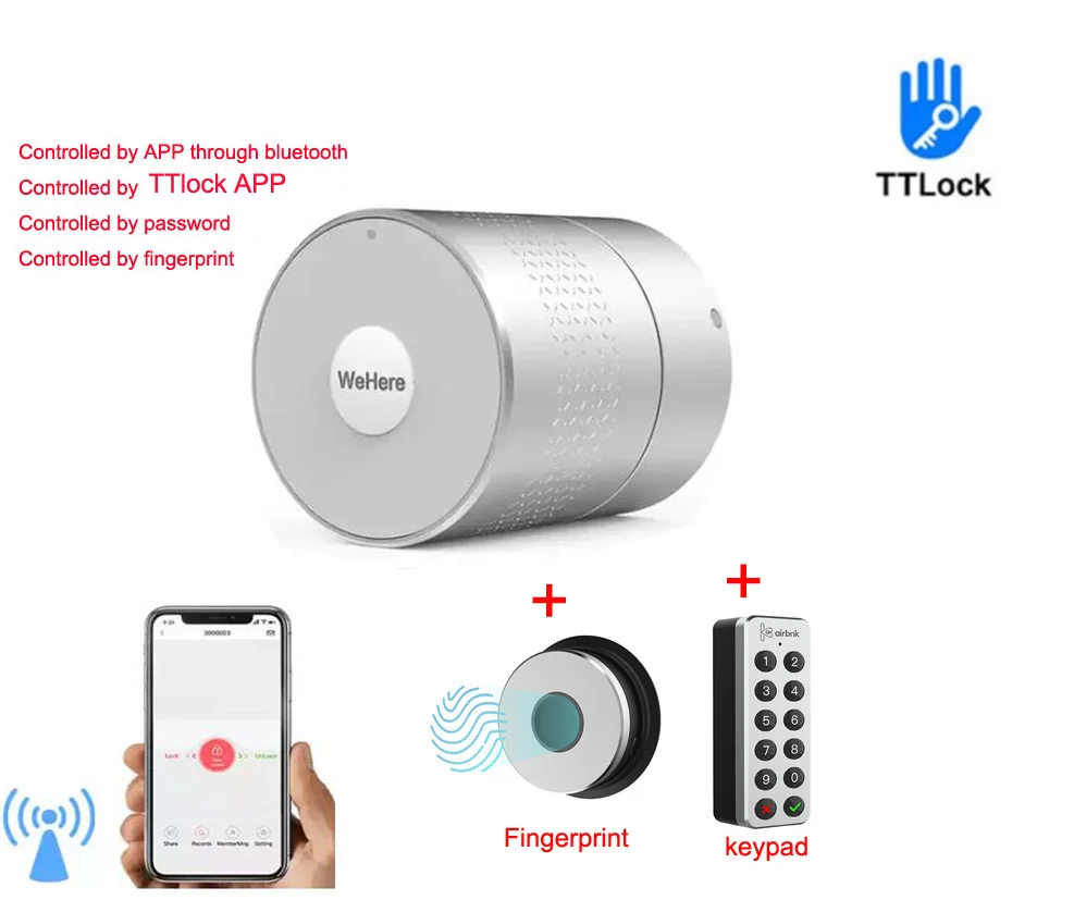 M532 TTlock APP Nuki Type Not Change Lock\'s Cylinder Password Smart Door Lock Remote Controlled