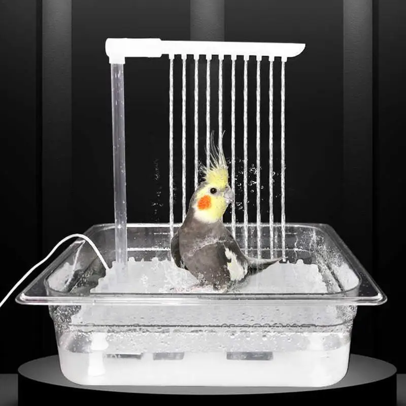 Bird Shower Box Automatic Parrot Bath Fountain Multipurpose Bird Bathtub With Multiple Faucets For Small Medium Parakeet