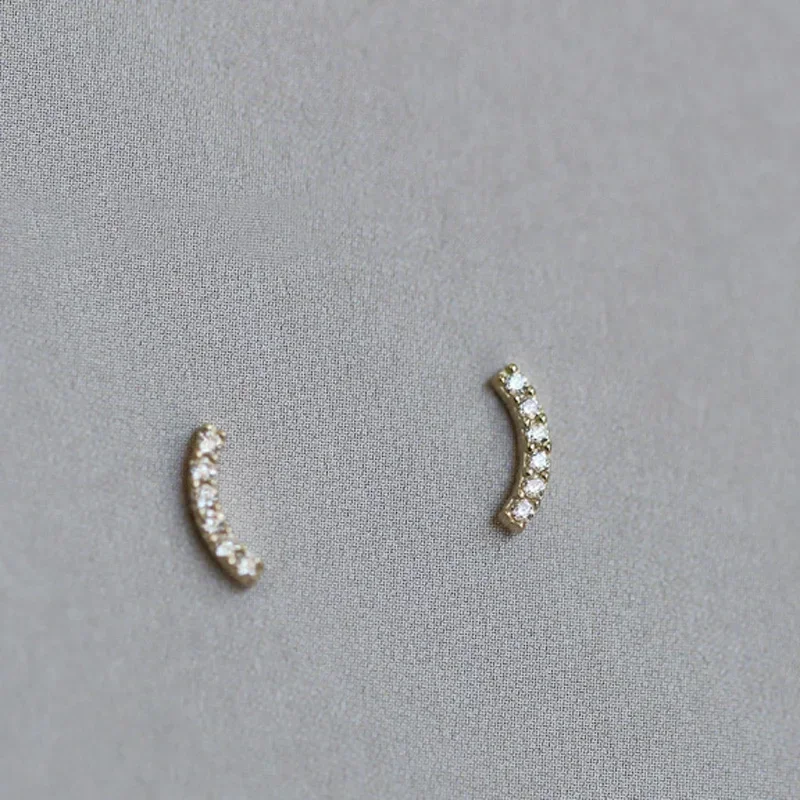 Orecchini in cristallo carino in argento sterling S925 per le donne Bambini 14K placcato oro orecchio gioielli festa di nozze regalo Pendientes femminili