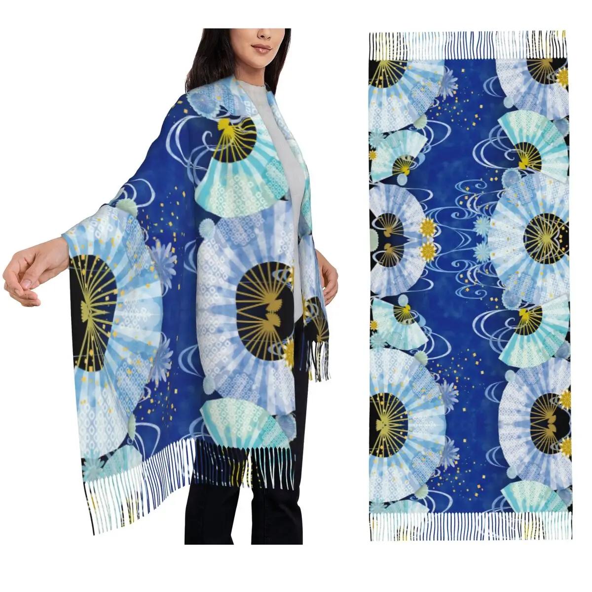 

Gusu Lan Sect The Untamed Mo Dao Zu Shi Wei Wuxian Шарф с кисточками Шарфы для женщин Шали и накидки Большая осенне-зимняя шаль