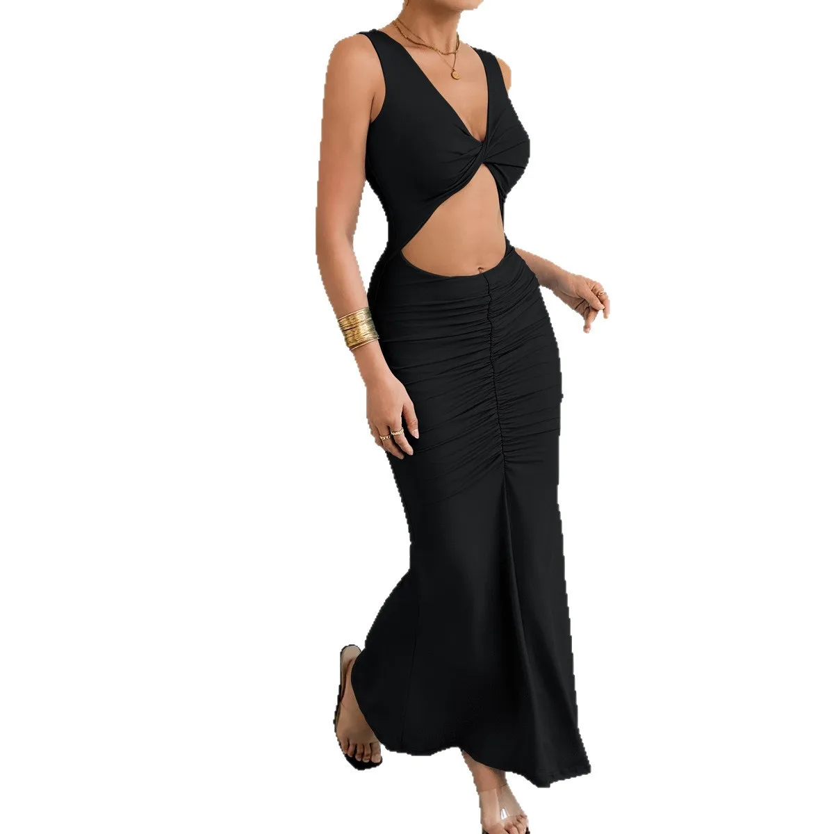 Kleider Damenkleid zum Tragen einer Hochzeit für Frauen, Herbst-Tweed, mehrfarbig, durchsichtig, mit Schnürung, tief ausgeschnitten, dehnbar, mit Schnürung, unregelmäßig, zart