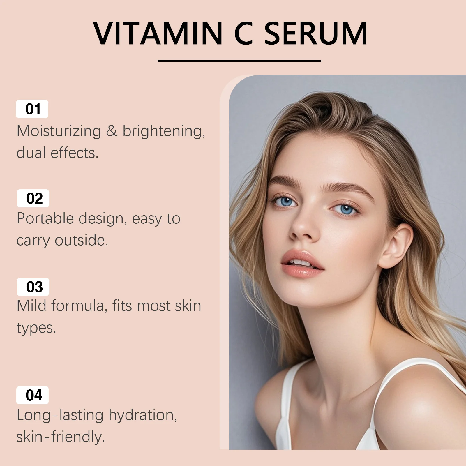 Vitamin C Serum for Face Hyaluronic Acid Brightening Dark Spot Corrector Anti Aging Face Oil Aloe Vera Daily Glow Skin Care 30ml view 3