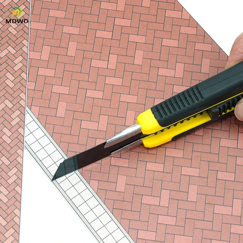 1:87/100/150/200 مقياس الرصيف نموذج لوحات الطوب الأرضي مربع متداخل الطوب الأحمر المعماري اليدوية لتقوم بها بنفسك تخطيط القطار