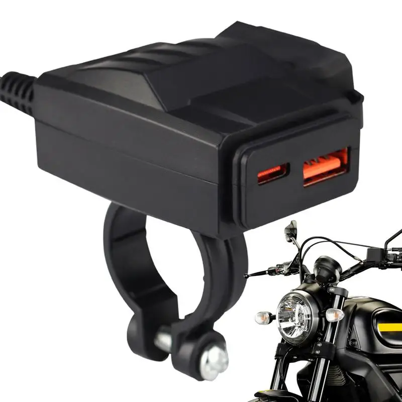 Motorcycle Charger For Phone USB Fast Cellular Charger Waterproof Type Port Socket Connector Mobile Voltmeter Digital Charge