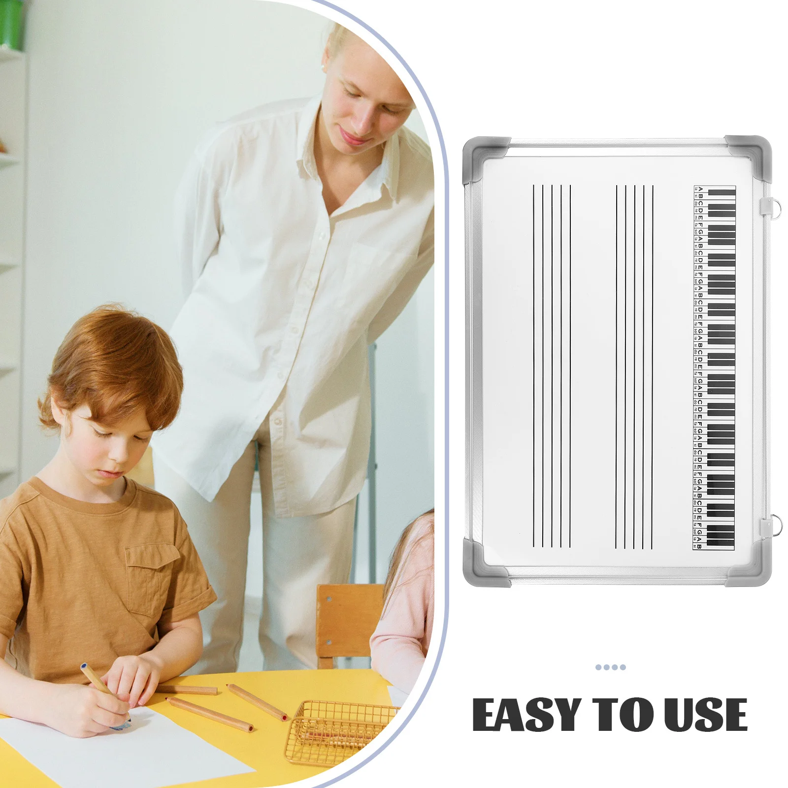 1pc Music Staff Whiteboard Reusable Dry Erase Board For Classroom Teaching Notation Writing Pad Educational Learning Tool Staff