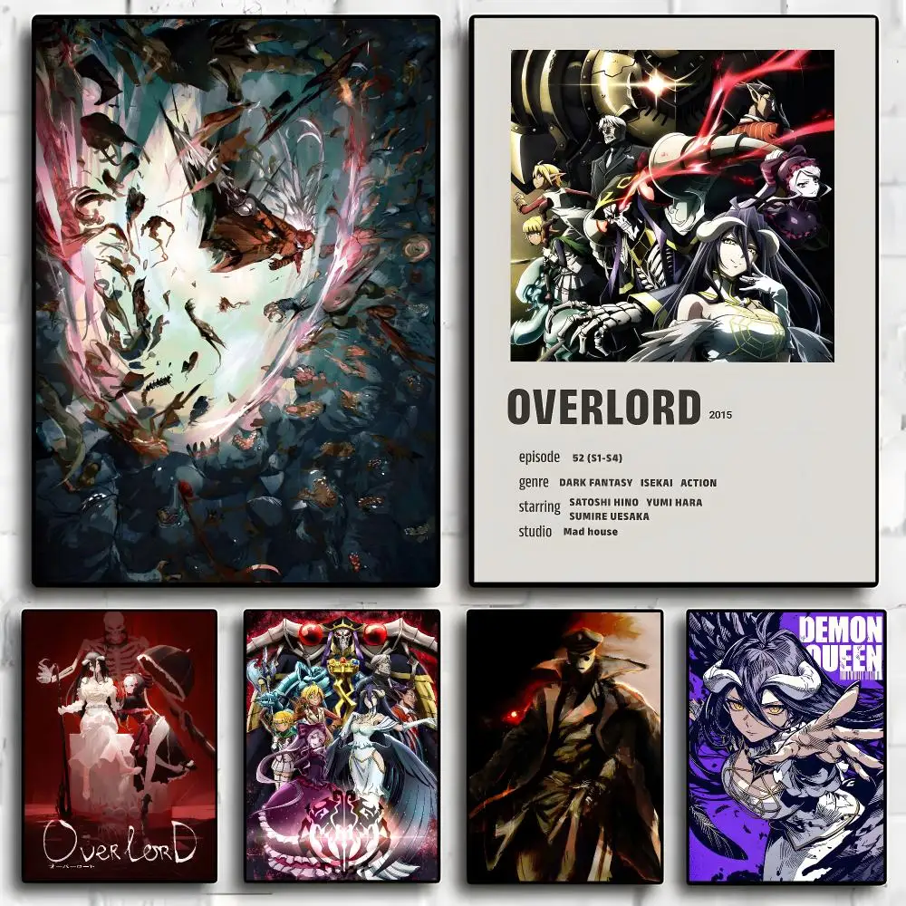Overlord Anime Cool Painting Calligraphy Exhibition poster photo oil painting canvas synthetic fiber for living dining room