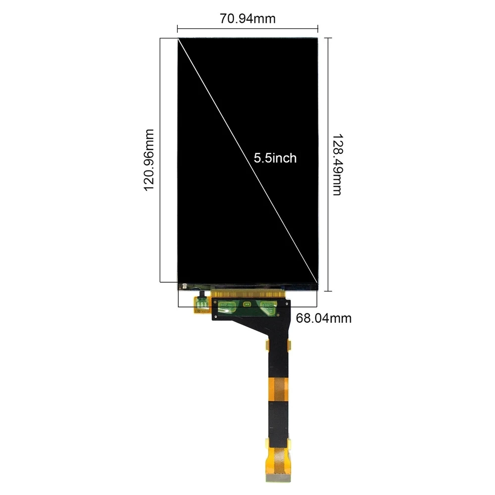 Layar LCD 5.5 "2K LS055R1SX04 Asli untuk HDMI 3D Sharp-Kompatibel dengan MIPI Ke Papan Printer 1440X2560 Hapus/dengan Lampu Latar