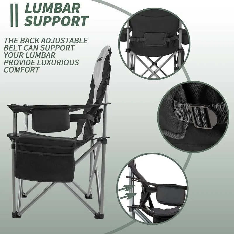 Luxury Large Oxford Quick Open Portable Collapsible Reclining Picnic Camping Chair With Cooler Bag Outdoor for Fishing Camping