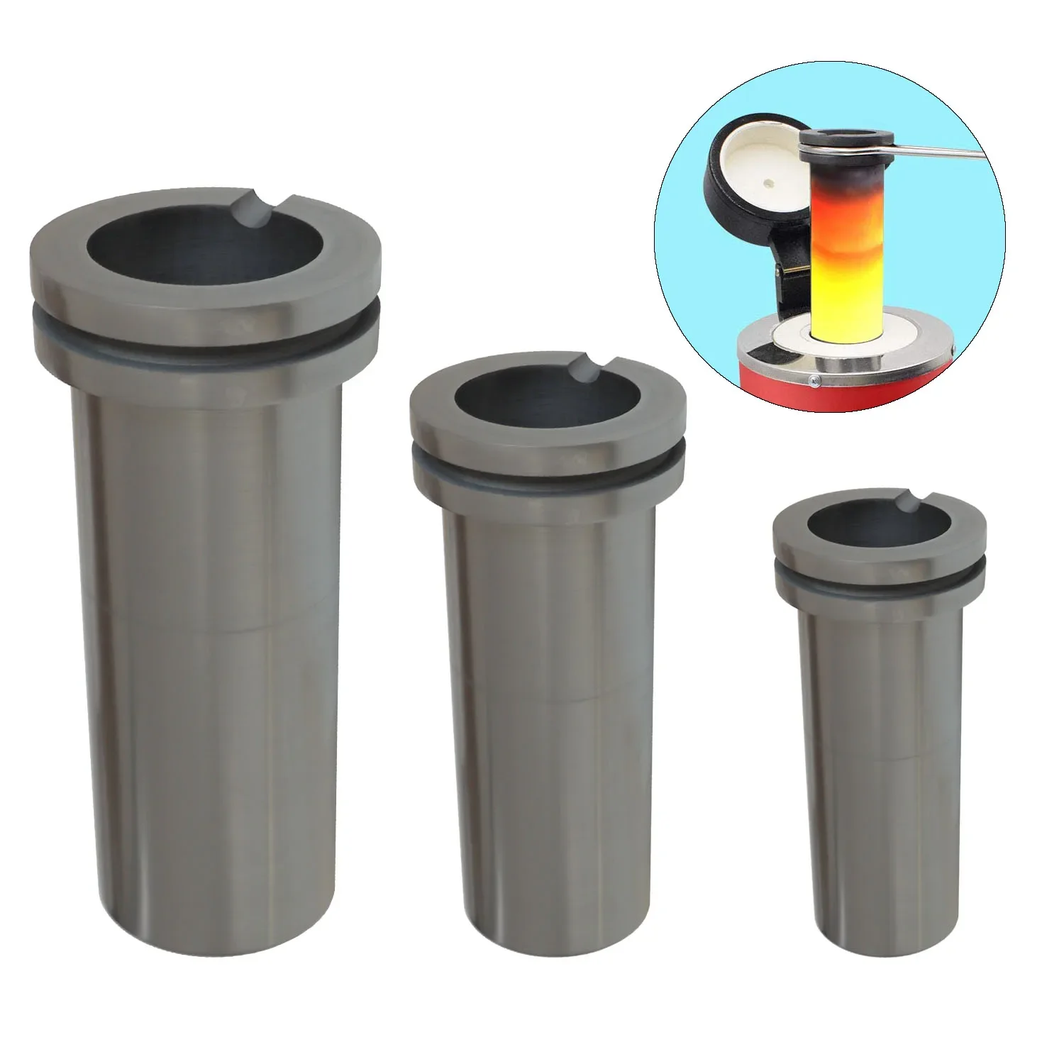 High Purity Graphite Crucible Melting Furnace Accessories for Gold & Silver & Brass- Jewelry Casting Tools with 1/2/3KG Capacity