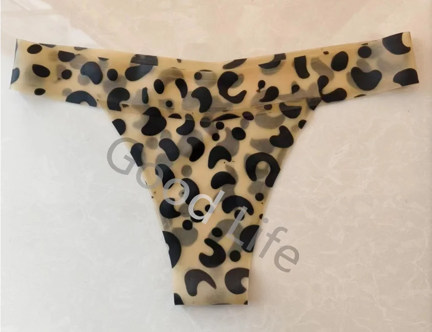 

Handmade Natural Latex Rubber Transparent and Black Triangle Shorts Sexy Latex Thong Mixed Color Underpants