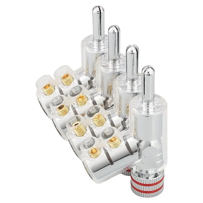 B03B-For Enhanced Audio Performance Speaker Cable Hi-End Rhodium Plated With Banana Plug Connector DIY Lock Design
