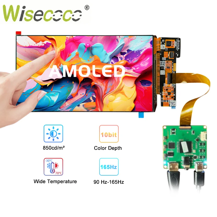 Wisecoco 7 Inch 1080P 165hz AMOLED Touch Display 850nits High Refresh Rate DIY  Screen For Game Console Laptop Raspberry Pi