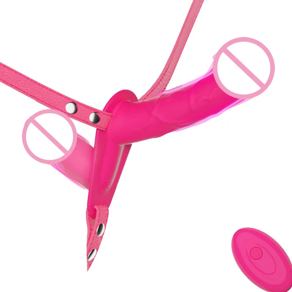 Lala Pantyhose With Wearable Artificial Double-Headed Vibrating Dildo Popular Adult Masturbation Device Direct Sales And