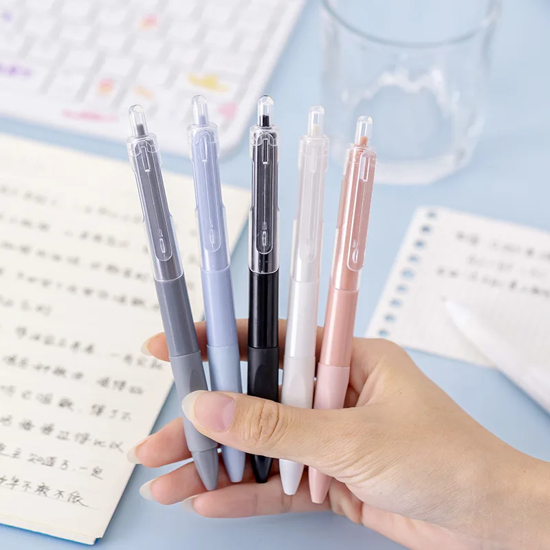 12/60 Pcs Wholesale Color Transparent Press Office Brush Question Gel Pen Black Office Signature Pen Prize Gift