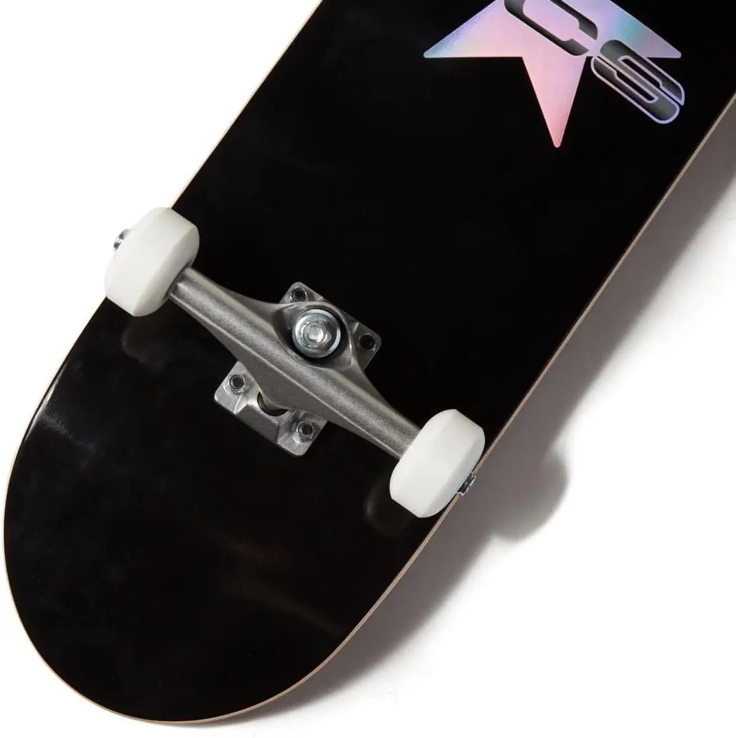 [CCS] Skateboard completo in legno d'acero di grado professionale completamente assemblato con attrezzi e adesivi per pattini Adulti, bambini, adolescenti,