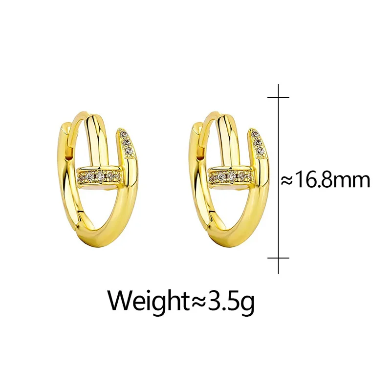 PONYKISS 925 Silver Needle Zircon Nail Round Hoop Earring for Women Minimalist Trendy Fashion Jewelry Tool Accessories