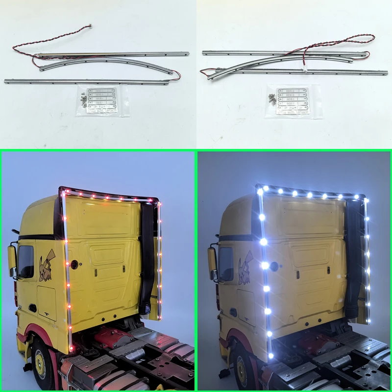 

Светодиодные металлические фонари для радиоуправляемого грузовика Tamiya 1/14 Benz Actros 56335 56348, детали «сделай сам», игрушки