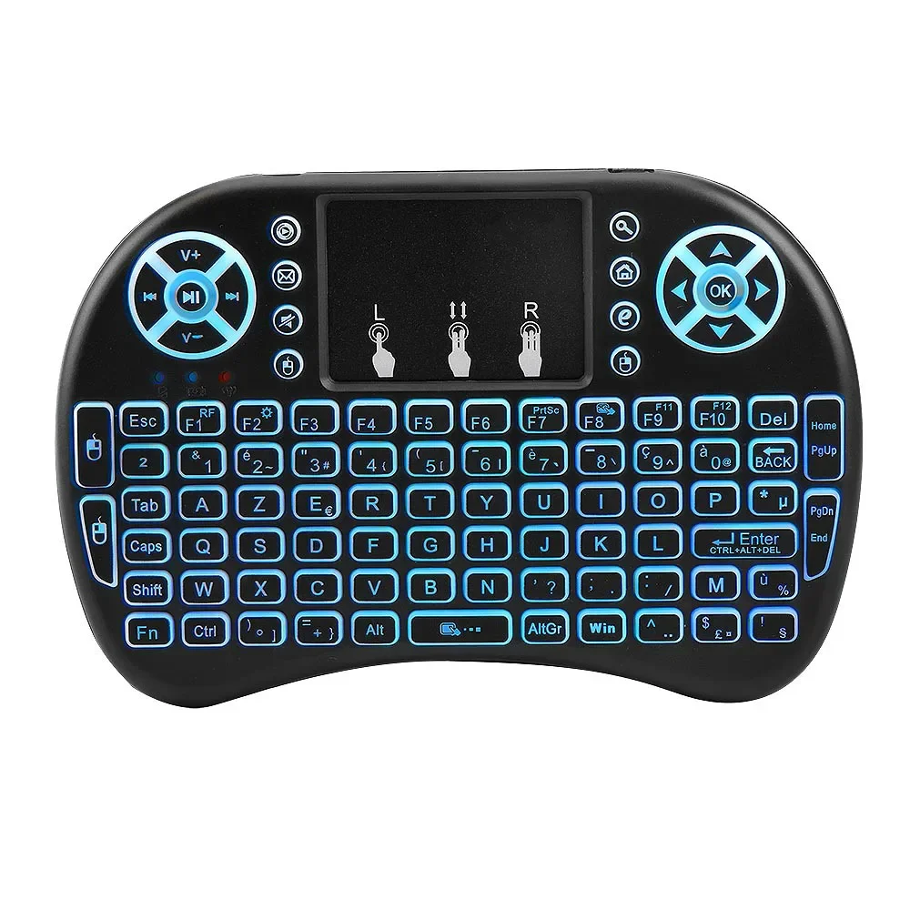 Cool Backlit I8 Mini Air Mouse 2.4G Wireless Keyboard  Touchpad English Russian Spanish French Remote Control for Android