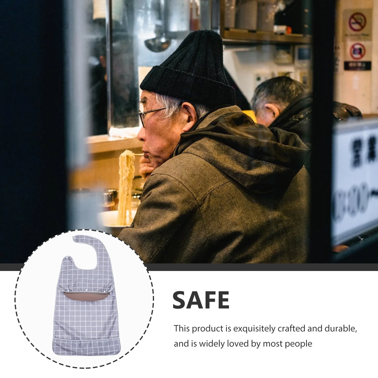 

Waterproof Bib For Elderly Reusable Durable Large Size Easy Use Washable Clothing Protector Gift For Father Grandpa Household