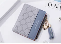 New wallet short women's Zipper Wallet Korean tassel simple versatile Wallet purses  Fashion