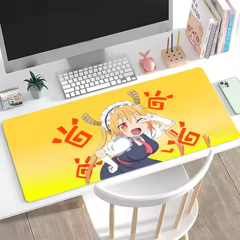 Anime Miss Kobayashis Dragon Kobayashi Kanna Mousepad Anti-Slip Mouse Pad Stitched Edges Mat Desk Laptop Gaming​ Keyboard Pad
