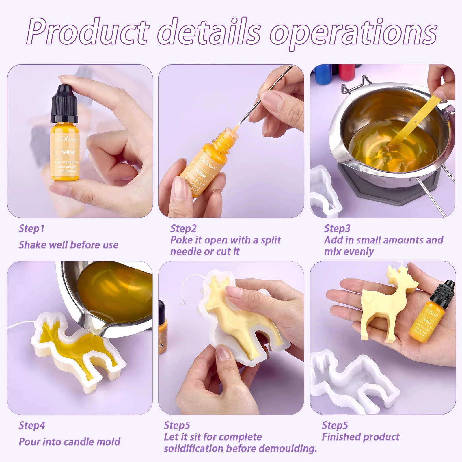 Liquid Candle Dye For Soy Wax Candle Making For Resin Crafts Candle Soap Pigment Liquid Colorant Gold Foil Filler Gold Silver