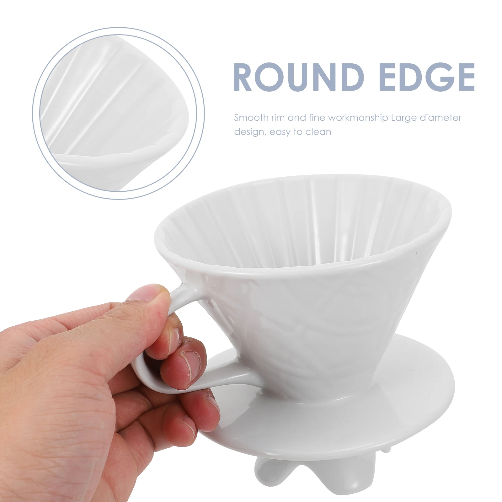 

Reusable Coffee Cup White Ceramic Home Use Coffee Pot Filter Cup Smooth Texture Kitchen Funnel Tool Perfect Gift