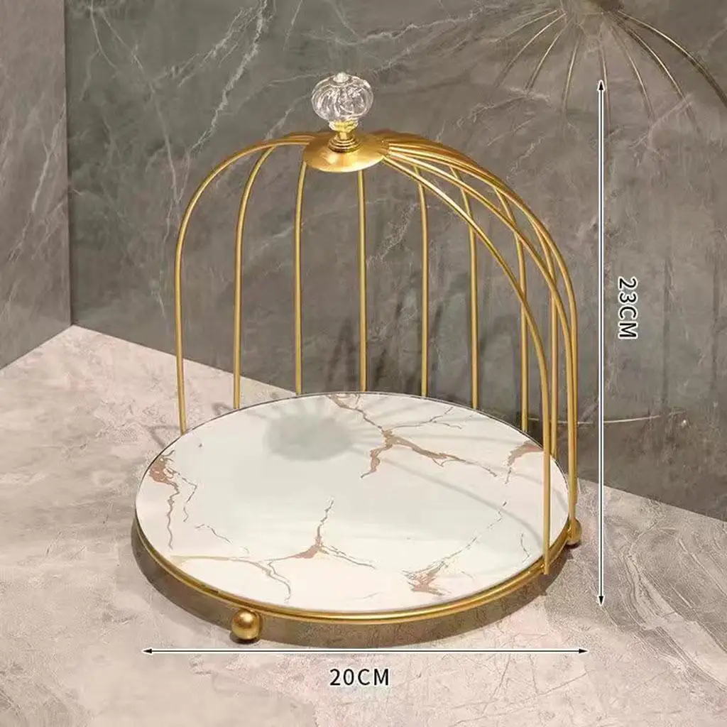 Metal Bird Cage Bathroom Countertop Organiser Vanity Tray Cosmetic & Makeup