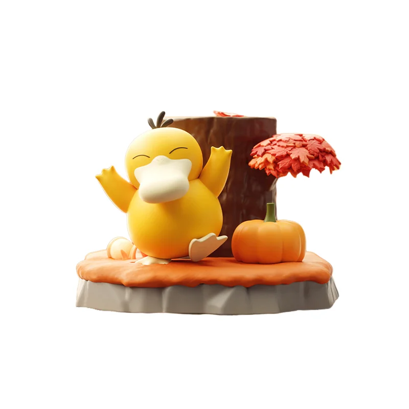 Anime New Pokemon Pikachu Psyduck Eevee Scene Desktop Decoration Creative Cartoon Doll Figure Bedroom Office Accessories Gift