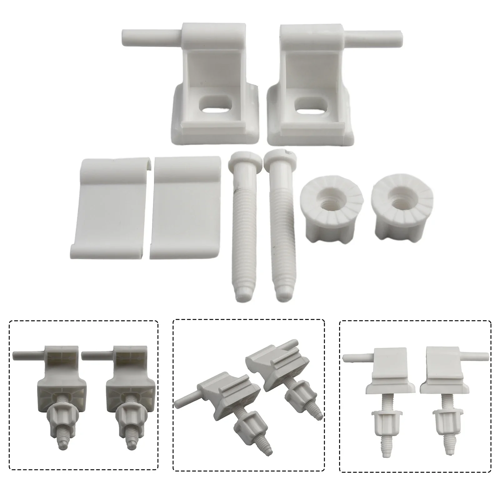 Plastic Toilet S-Eat Hinge Replace Kit Toilet Seat Accessories Fixing Screws Nuts Toilet Cover Screws Bathroom Hardware