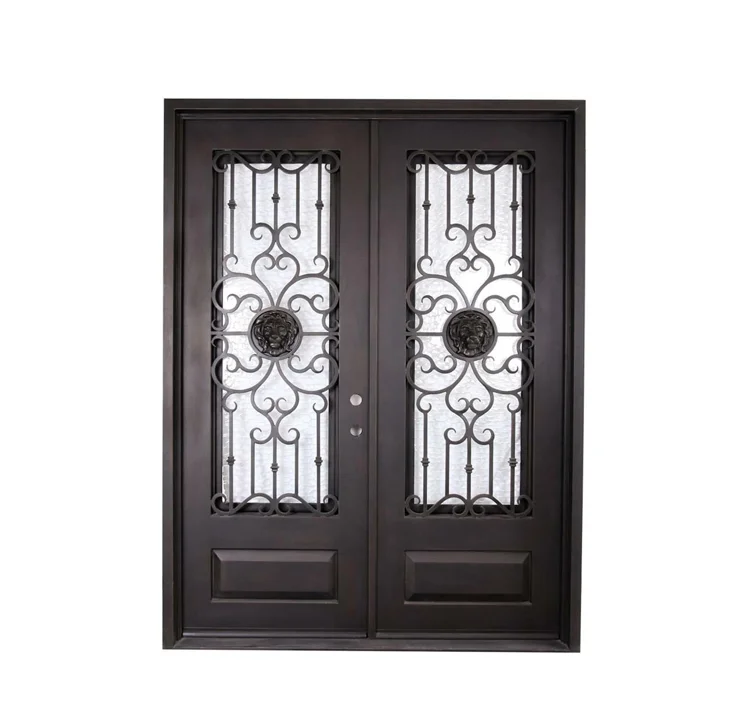 Villa main exterior door design wooden door with side lights modern solid wood pivot entrance door