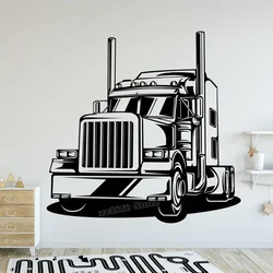 Truck Wall Decal Kids Wall Decor Highway Truck Transport Decal Truck Wall Sticker for Boys Room Nursery Decor Vinyl Decals B725