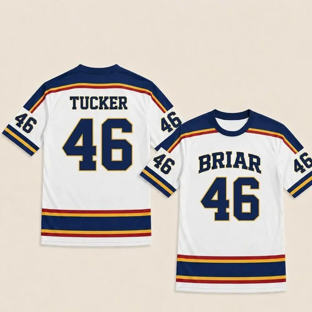 2026 New Off-Campus Briar University Hockey Jersey Summer Graham Logan Cosplay T-shirt Men Women Vintage Streetwear Sports Tops image 4